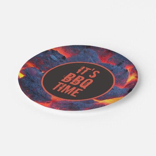 Het is BBQ-tijd papieren bord (Gekanteld)