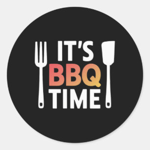 Het is BBQ Time Grillen BBQ Lover Meat Smoker Ronde Sticker