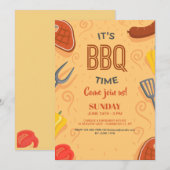 Het is BBQ Time Invitation Kaart (Voorkant / Achterkant)