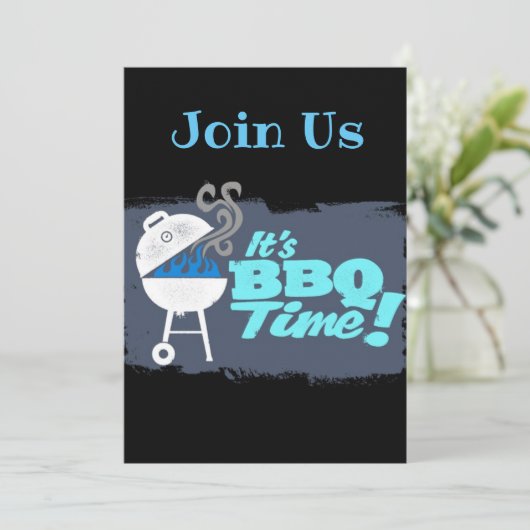 **HET IS BBQ TIME** PARTIJINVITATIES KAART (Staand voorkant)