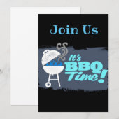 **HET IS BBQ TIME** PARTIJINVITATIES KAART (Voorkant / Achterkant)