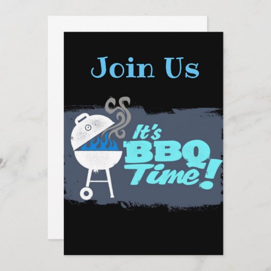 **HET IS BBQ TIME** PARTIJINVITATIES KAART (Voorkant / Achterkant)