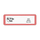 Het is BBQ Time. Rood Gecontroleerde tafelkledij m Etiket (Voorkant)