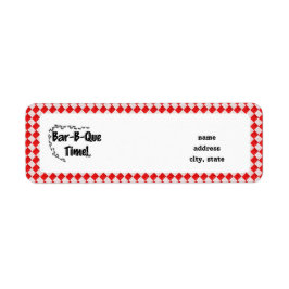 Het is BBQ Time. Rood Gecontroleerde tafelkledij m Etiket