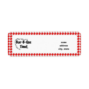 Het is BBQ Time. Rood Gecontroleerde tafelkledij m Etiket