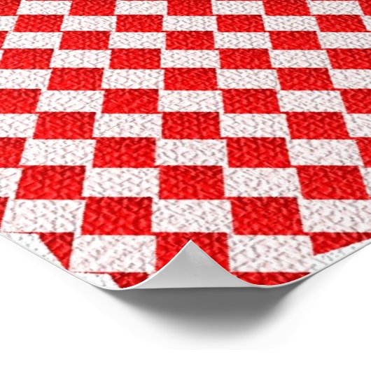 Het is BBQ Time. Rood Gecontroleerde tafelkledij m Poster (Hoek)