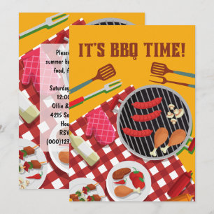 Het is BBQ Time, Summer Barbecue Cookout Kaart