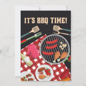 Het is BBQ Time, Summer Barbecue Cookout Kaart (Voorkant)