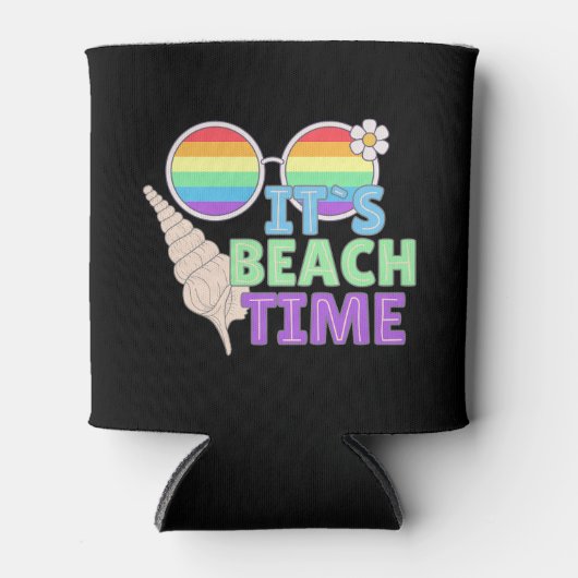 Het is Beach Time Blikjeskoeler (Voorkant)