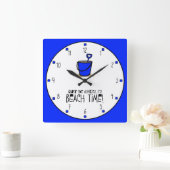 Het is 'Beach Time'. Vierkante Klok (Huis)