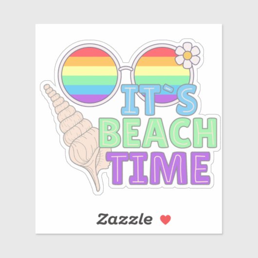 Het is Beach Time waterdicht Sticker (Vel)