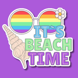 Het is Beach Time waterdicht Sticker