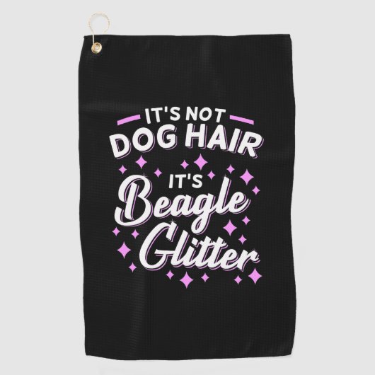 Het is beagle Dog Glitter Golfhanddoek (Voorkant)
