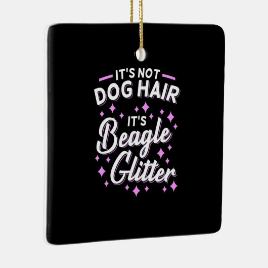 Het is beagle Dog Glitter Keramisch Ornament (Rechts)