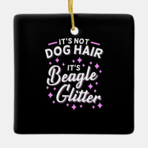 Het is beagle Dog Glitter Keramisch Ornament