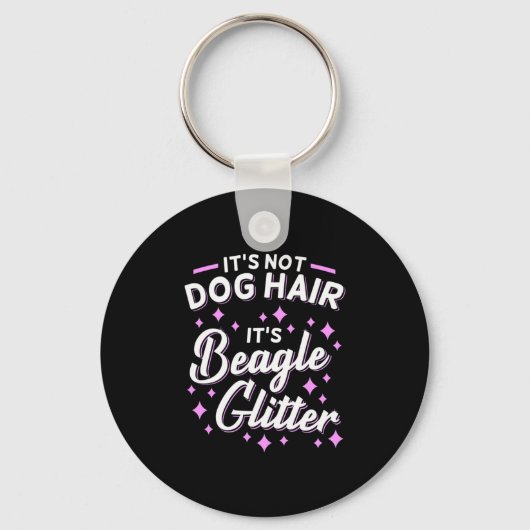 Het is beagle Dog Glitter Sleutelhanger (Voorkant)