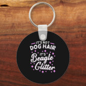 Het is beagle Dog Glitter Sleutelhanger (Voorkant)