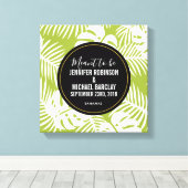 Het is bedoeld als een groen palmgordel canvas afdruk (Insitu (Houten vloer))