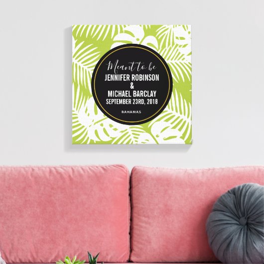 Het is bedoeld als een groen palmgordel canvas afdruk (Insitu (Woonkamer))