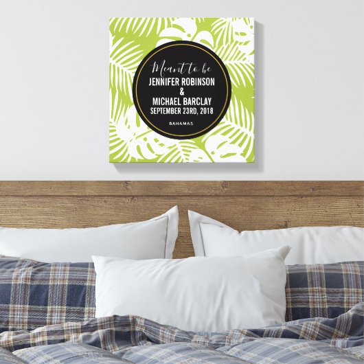 Het is bedoeld als een groen palmgordel canvas afdruk (Insitu (Slaapkamer))