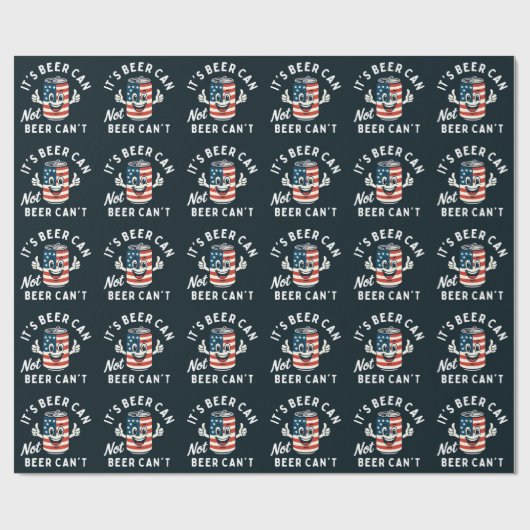 Het is Beer Can Not Beer Can't Funny Party Drink Cadeaupapier (Vlak)