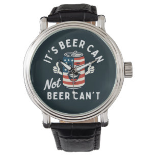 Het is Beer Can Not Beer Can't Funny Party Drink Horloge