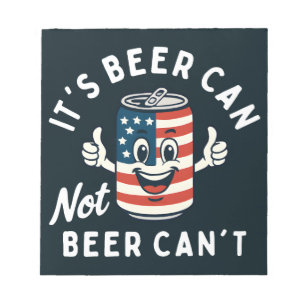 Het is Beer Can Not Beer Can't Funny Party Drink Notitieblok