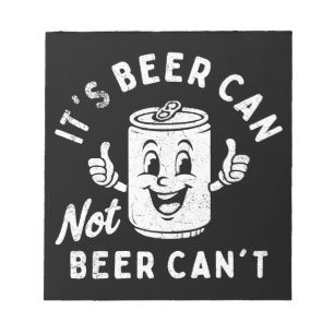 Het is Beer Can Not Beer Can't Funny Party Drink Notitieblok