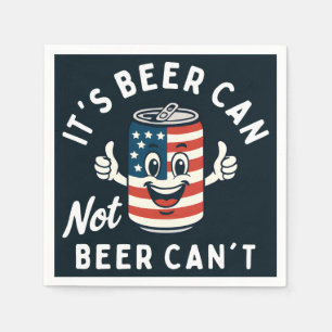 Het is Beer Can Not Beer Can't Funny Party Drink Servet