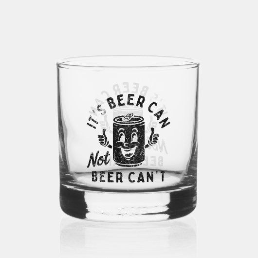 Het is Beer Can Not Beer Can't Funny Party Drink Whisky Glas (Achterkant)