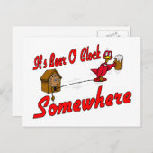 Het is Beer O Clock ergens anders Briefkaart (Voorkant / Achterkant)