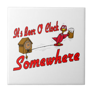 Het is Beer O Clock ergens anders Tegeltje