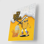 Het is Beer O'Clock Beer Mok Character Vierkante Klok (Hoek)