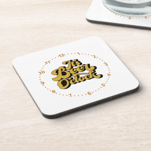 Het is Beer O'Clock op een Bier Onderzetter (Linkerzijde)