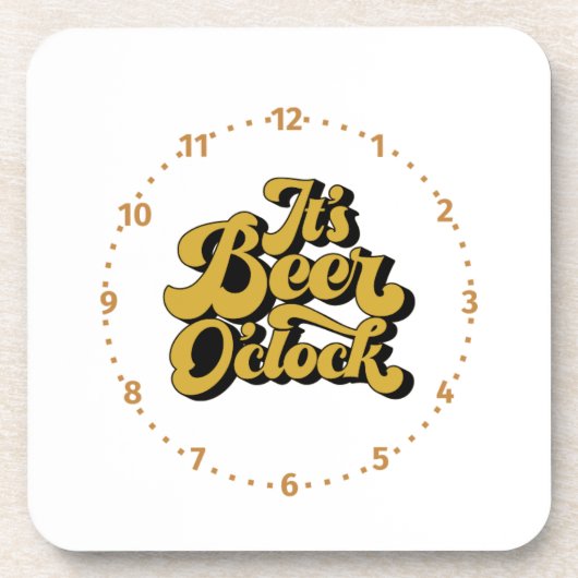 Het is Beer O'Clock op een Bier Onderzetter (Voorkant)