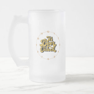 Het is Beer O'Clock op een Clock Face op een Matglas Bierpul