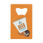 Het is Beer O'Clock Schattige Funny Hedgehog Carto Creditkaart Flessenopener (Voorkant)