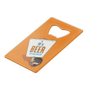 Het is Beer O'Clock Schattige Funny Hedgehog Carto Creditkaart Flessenopener (Voorkant Gekanteld)