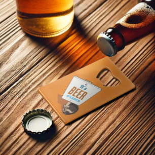 Het is Beer O'Clock Schattige Funny Hedgehog Carto Creditkaart Flessenopener