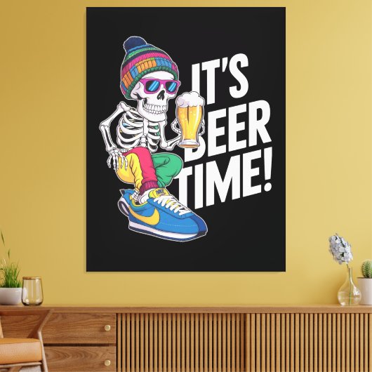 Het is Beer Time Canvas Afdruk (Insitu (Woonkamer))