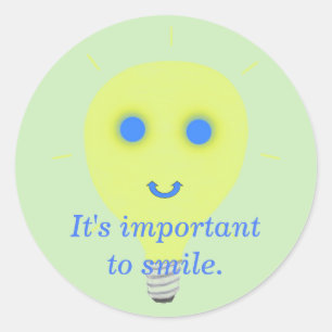 Het is belangrijk om te glimlachen, gezichtslampst ronde sticker