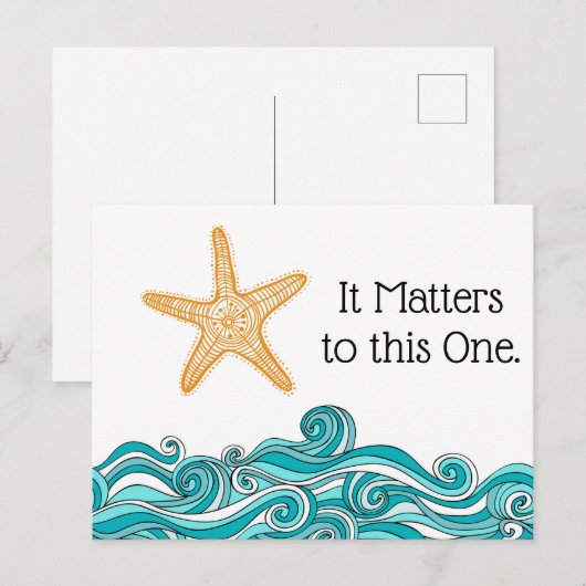 Het is belangrijk voor deze ene Starfish Briefkaart (Voorkant / Achterkant)