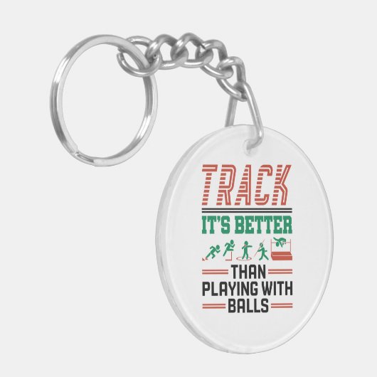 Het is beter dan spelen met ballen sleutelhanger (Voorkant Links)