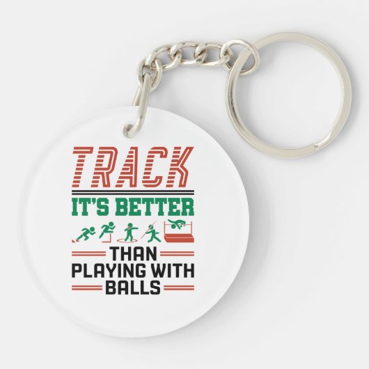Het is beter dan spelen met ballen sleutelhanger (Achterkant)