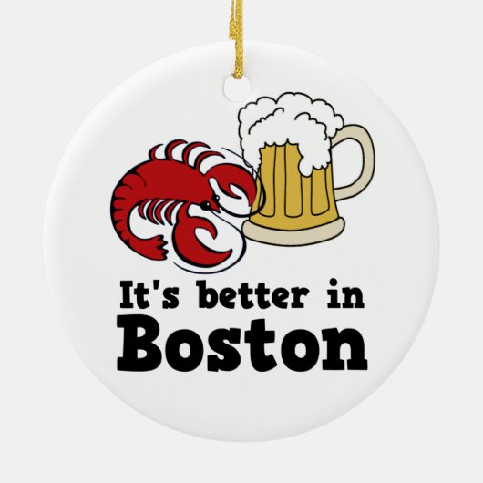 Het is beter in Boston of manent Keramisch Ornament (Achterkant)