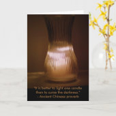 "Het is beter om één kaars" aan te steken Kaart (Gele Bloem)