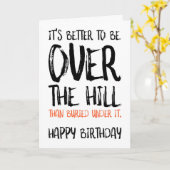 Het is beter om over de heuvel te zijn, grappige v kaart (Gele Bloem)