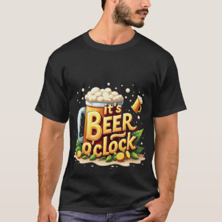 het is bier op de klok t-shirt