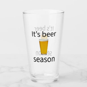 Het is bier seizoen Funny bierliefhebber pint Glas