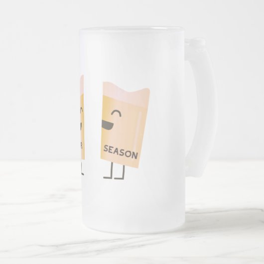 Het is bier seizoen matglas bierpul (Voorkant rechts)